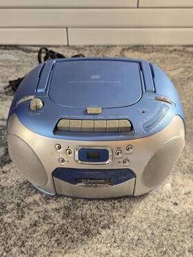 P06537bl Emerson Pd6337bl Cd Cassette Am/fm Radio Boombox Recorder Blue Model Read Desc