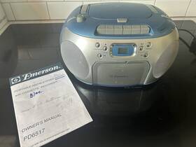 Pd6517 Emerson Vtg 2002 Portable Cd/radio/cassette Tape Lt. Blue-read Read