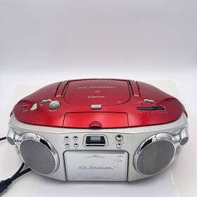 Pd6528rd Emerson Vintage Cd Cruiser Boombox Red Player Cassette Am/fm Radio