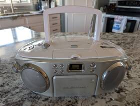 Pd6528wh Emerson Cd Cruiser Boombox Cassette Radio White Silver Tested Works