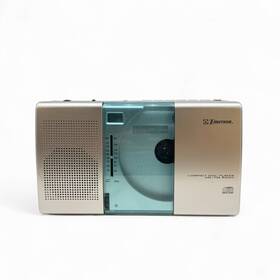 Pd6600 Emerson Vintage Portable Cd Player Am/fm Radio Silver 2004 Boombox Tested