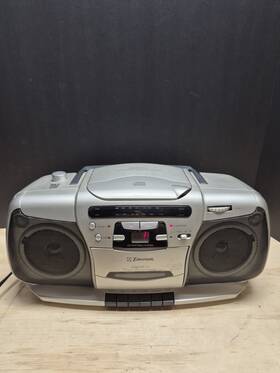 Pd6609 Emerson Cd Cassette Boombox Portable Stereo Radio Player Tested Works