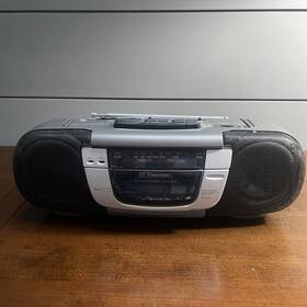 Ps6448 Emerson Stereo Single Cassette Recorder Amfm Radio Boombox Acdc Small