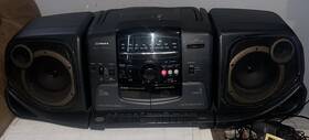 Ph-w300 Fisher Vintage Rare 1990s Boombox Black Dual Cassette Am/fm Radio Tested