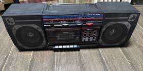 3-56684 Ge Vintage Am/fm Stereo Cassette Recorder Boombox Blk Detachable Speakers