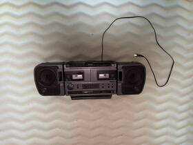 3-5685b Ge G.e. Vintage Boombox- Dual Cassette Tape-works Detachable Speakers
