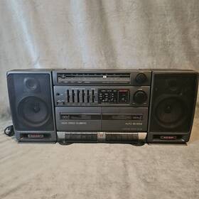 3-5697a Ge 1985 General Electric Am/fm Radio Stereo Dual Cassette Player Boombox