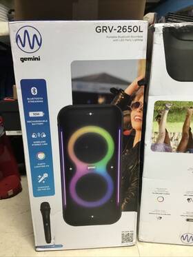 Grv-2650l Gemini Sound 747705008558 Ultrarave Duo 400w Dual Woofer Led Wireless Speaker Preowned