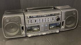 3-56013 General Electric Vintage Ge Boombox Radio/dual Dubbing Cassette Stereo Speakers