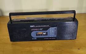 C450 Gpx 047323450020 Model Am Fm Cassette Boombox Black 1980s Retro