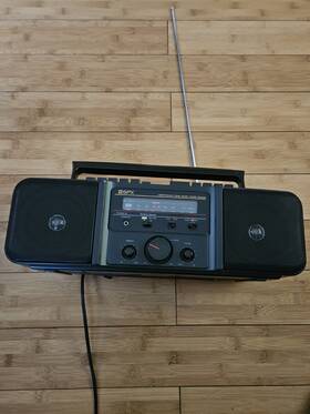 505-4 Gpx Dual Cs Black Boombox Am/fm Radio Cassette High Speed Dubbing