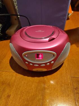 Bc118p Gpx Pink Boom Box Cd Player And Radio Used Working