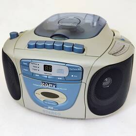 Bi-e1 Gpx Portable Boombox With Cd Cassette Player Am/fm Radio - Blue C991