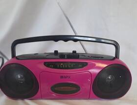 C474ctm Gpx Gran Prix Pink Boombox Am/fm Stereo Cassette Player Works