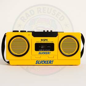 C480wp Gpx Vintage Slicker All Weather Yellow Boombox Am/fm Cassette Radio Works