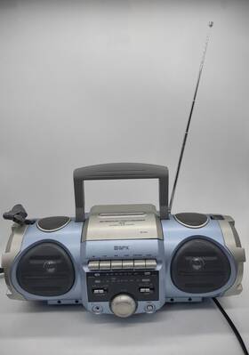 C848sm Gpx Portable Am/fm Boombox With Cassette Player Bass Boost System Blue