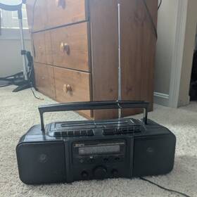 C936 Gpx Vintage Am Fm Radio Dual Cassette Recorder Player Tested Work
