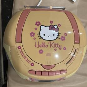 20080929463 Hello Kitty Boombox Cd Cassette Player Am/fm Pink Yellow 2008