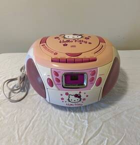 2028a Hello Kitty Pink Stereo Am Fm Cd Tape Player Boombox Radio For Parts Only