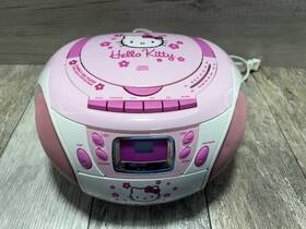 217av01 Hello Kitty Am/fm Radio Cassette Recorder Cd Player Boombox Read Please