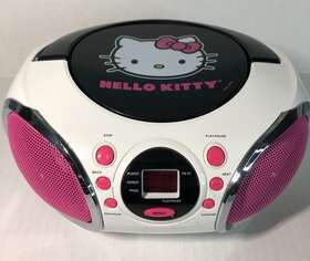 Kt2026mby Hello Kitty Kt2027mby Cd Player Boombox And Radio Black Pink 2013 Sanrio Co Am/fm