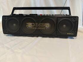 Trk-3d80hc Hitachi Vintage Boombox Super Woofer Twin Drive Dual Cassette Radio 80s Works