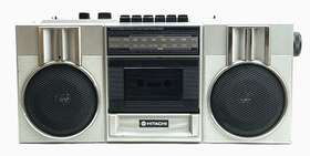 Trk-6800h Hitachi 90s Boombox Am/fm Stereo Radio Cassette Recorder Works Silver