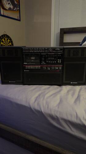 Trk-9230 Hitachi Rare Vintage Boombox Cassette Player Stereo 3d Super Woofer