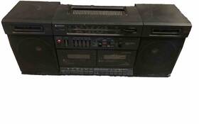 Trk-w545hw Hitachi Vtg Boombox Double Deck Cassette Very Rare Working