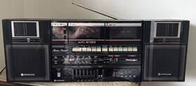 Trk-w555w Hitachi Vtg Boombox Ghetto Blaster Radio With Detachable Speakers Works
