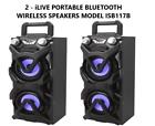 Isb117b Ilive Portable Bluetooth Wireless Speakers Aux In Led Light Effects