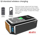 Je-ut11 Qi Wireless Charger Bluetooth Speaker Alarm Clock
