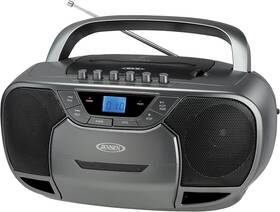 Cd-590-gr Jensen Portable Bluetooth Stereo Mp3 Cd Cassette Player/recorder
