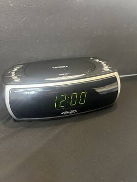 Jcr-322 Jensen Black Tabletop Stereo Digital Am/fm Radio Cd Player Dual Alarm Clock