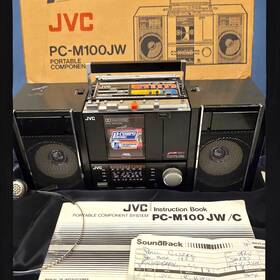 Pc-m100jw Jvc Complete In Box Portable Stereo Boombox Original And Receipt