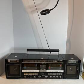 Pc-w88j Jvc Vtg Portable Radio Boombox Am/fm Dual Cassette Recorder-works
