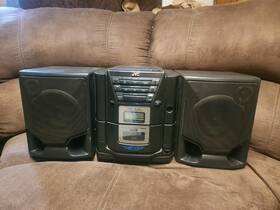 Pc-x101bk Jvc Vintage Portable Boombox Cd Fm Am Cassette Player