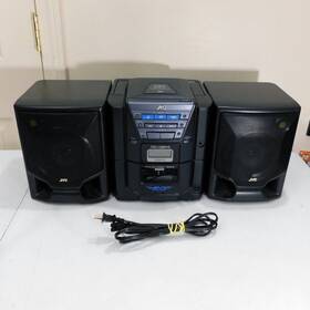 Pc-x204 Jvc Portable Stereo Boombox Cd Tape Am Fm Tested Working Belts Replaced