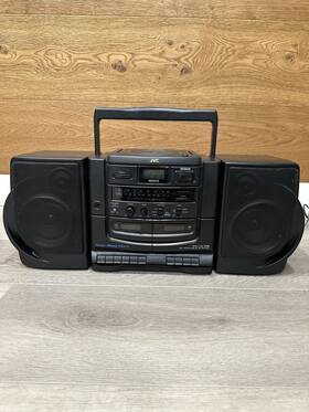 Pc-x75bk Jvc Vintage Boombox Cd Cassette Am/fm Radio Portable Tested Working