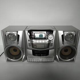 Fm-2003-silver-tested Jvc Pc-xc370 Boombox- 3 Cd Changer-dual Casette-am/fm-2003-silver-tested Works
