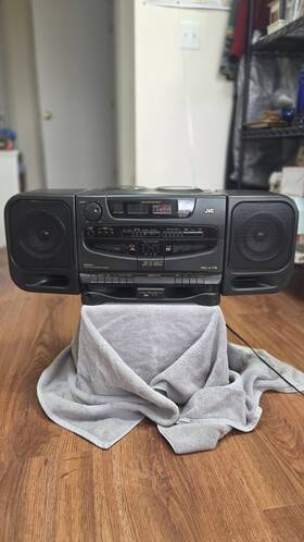 Pc-xt5bk Jvc Pc-xt5 Twin Cd Portable System Boombox-active Hyper Bass-tested And Working