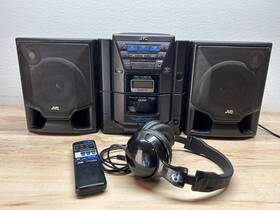 Pv-x204bk Jvc Vtg 1998 Cd / Cassette Player Tuner Boombox Remote And Headphones