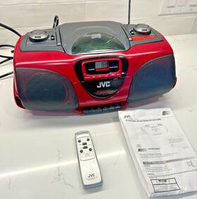 Rc-bx330rd Jvc Cd Radio Cassette Portable System - Works Great