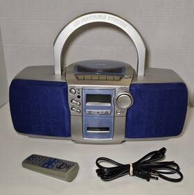 Rc-bz6bu Jvc Vintage Cd Cassette Tape Radio Boombox Tested And Fully Working Exc