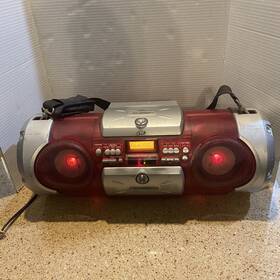 Rv-550rd Jvc Vintage Portable Cd Tape Player Boombox Read
