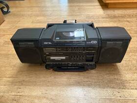 Rv2j Jvc Portable System Cd Tape Tuner Bass Hyper Equalizer Boombox Detach Speakers