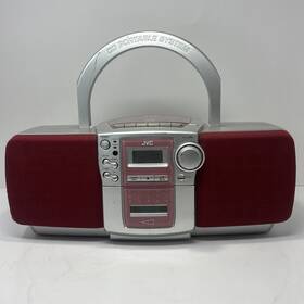 Rx-bz5rd Jvc Portable Boombox Cd Cassette Am/fm Player Red Rare - Works Well