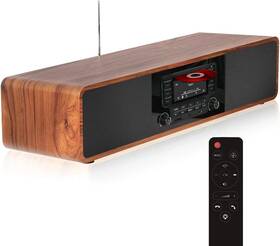 Kd-v04 Keiid Wireless Cd Player System With Wooden Stereo Speakers For Home - Brown