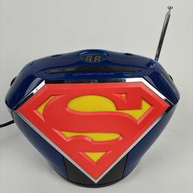 Ksu760c Kids Station Toys International Superman Boombox - Blue Red Am/fm Radio Cd Player Clock Tested 2006