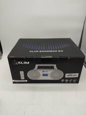 Klim 701152103812 Boombox B4 Cd Player Radio Portable Bluetooth Mp3 Remote White Used A3